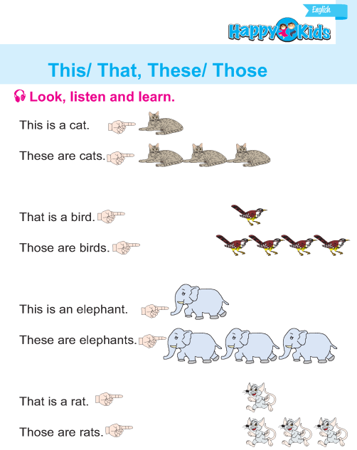 Kindergarten English This / That / These / Those