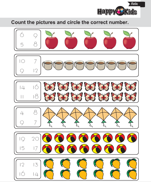 Kindergarten Maths Count The Pictures