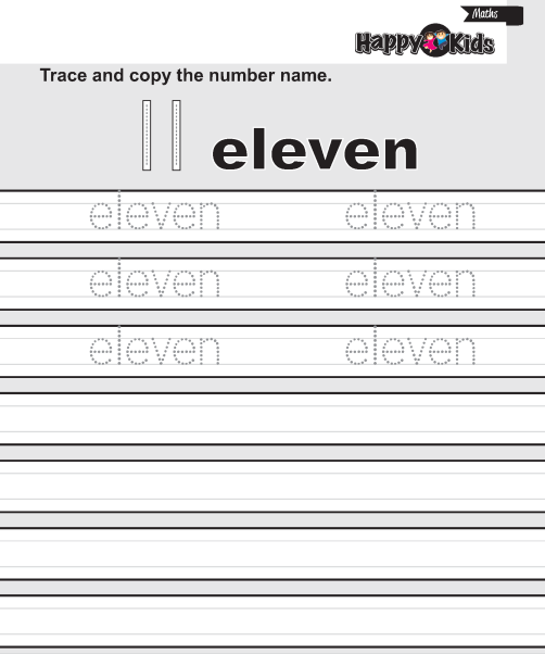 Kindergarten Maths Trace The Number Name
