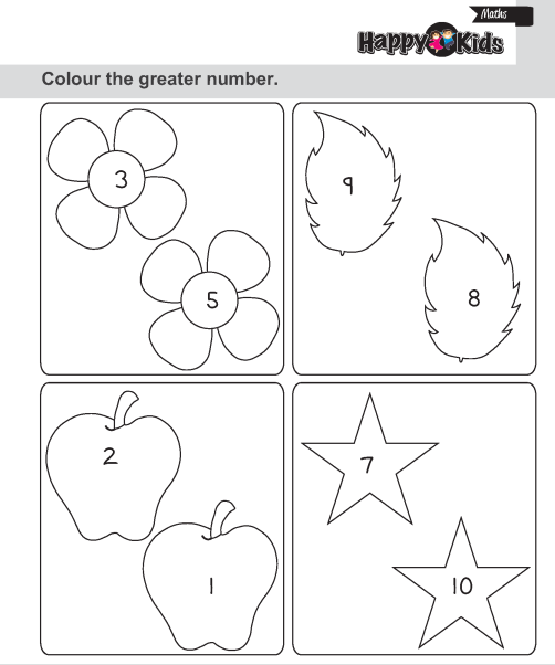 Kindergarten Maths Colour The Numbers