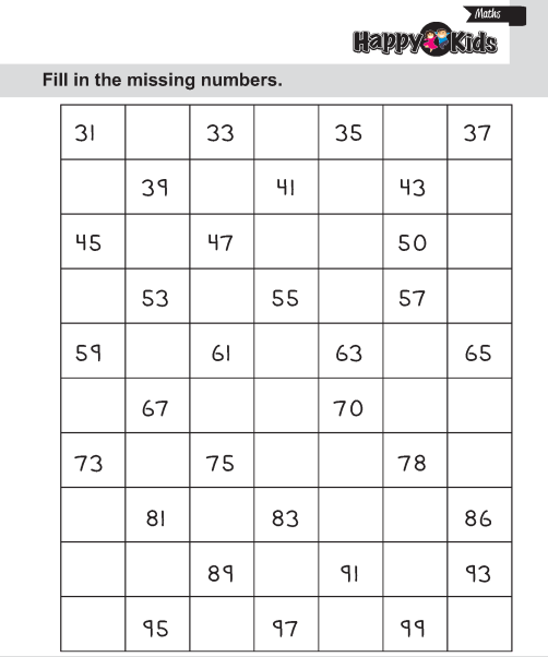 Kindergarten Maths Fill Missing Numbers