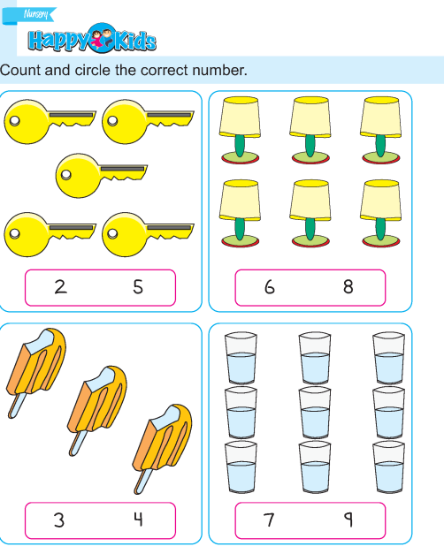 Preschool Number Count and Circle Exercise