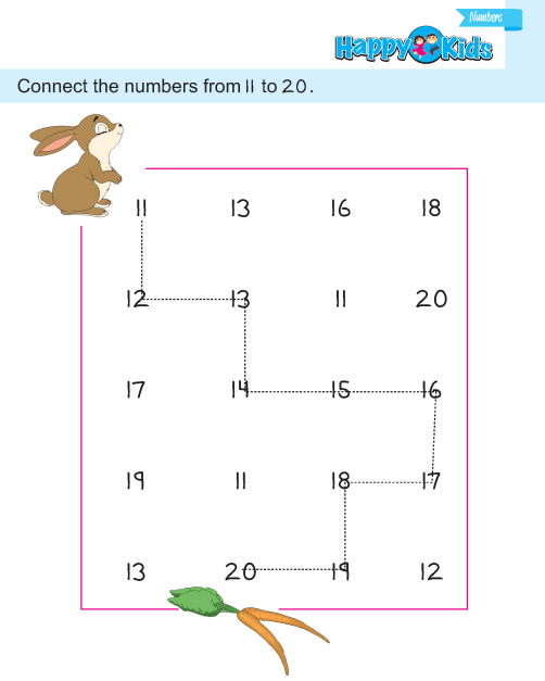 Preschool Number Connect The Numbers From 11 to 20