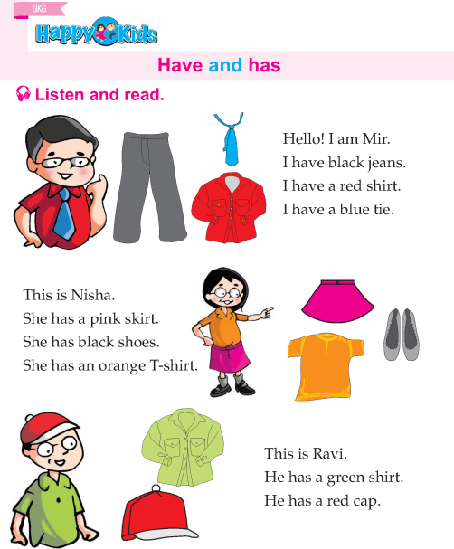 Kindergarten English Have And Has