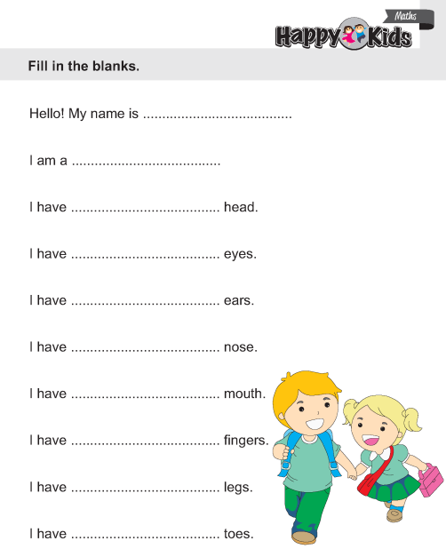 Kindergarten Maths Fill In The Blanks