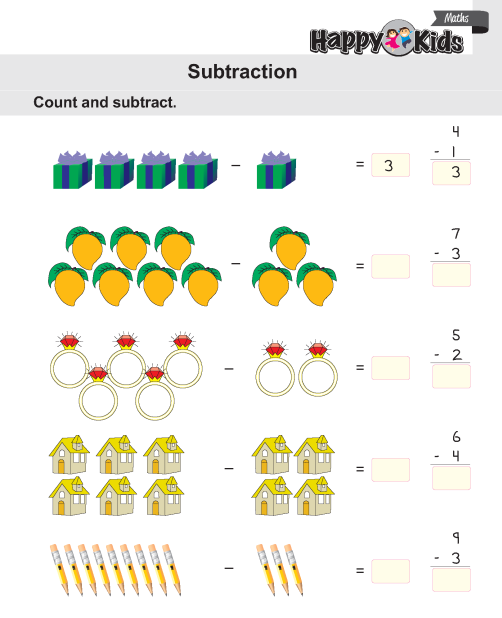 Kindergarten Maths Subtraction