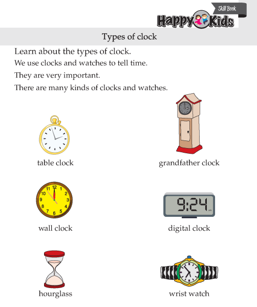 Kindergarten Skill Types Of Clock